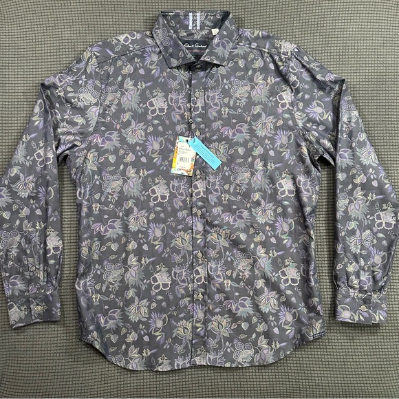 Robert Graham Other - Robert Graham Kamil Indigo Floral Shirt Mens XL Tailored Fit
